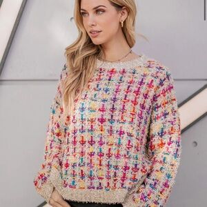 *Boutique* Strut and Bolt Metallic Tweed Sweater - sz S, worn once